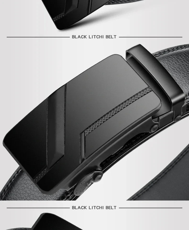 DINISITON Fashion business men's belts, authentic luxury brand belts, metal buckles, high-quality soft belts