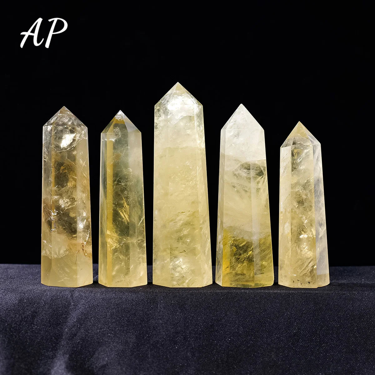 1pc Natural Crystal Citrine Point Tower Healing Energy Yellow Gem Quartz Hexagonal Wand Column Home Decoration