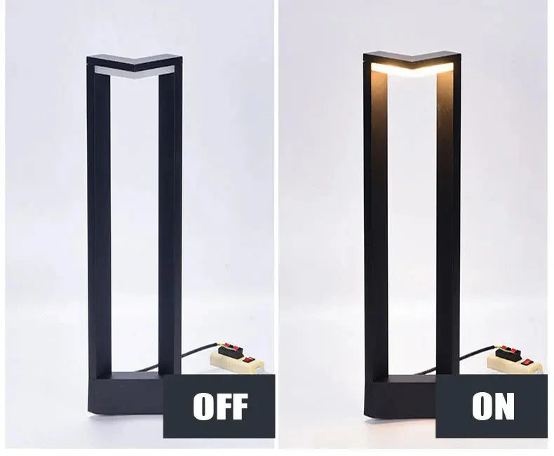 LED 12W Outdoor Landscape Path Lights Black IP65 Waterproof Lawn Post Light Fixture for Lawn Patio Courtyard Driveway Decoration