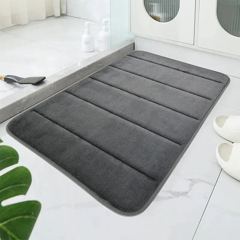 Coral Velvet Bathroom Mat Anti-Skid Quick Dry Machine Washable Soft Comfortable Toilet Floor Mat Easy to Use