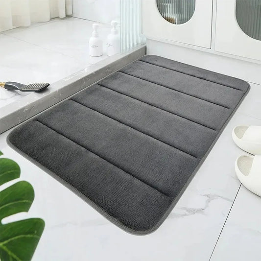 Coral Velvet Bathroom Mat Anti-Skid Quick Dry Machine Washable Soft Comfortable Toilet Floor Mat Easy to Use