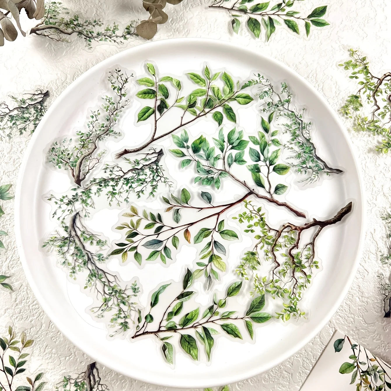 20 pcs Plant Branch Leaf Themed Sticker pack，Scrapbook，Photo Frame，Diary Stickers，DIY Decorative，Creative Stationery Stickers