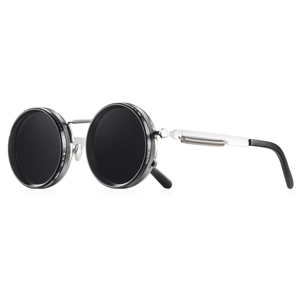 CRIXALIS Polarized Round Sunglasses ND9 Adjustable Dimming Men Women Retro Punk Men's Fishing Eyeglasses Outdoor Shades UV400
