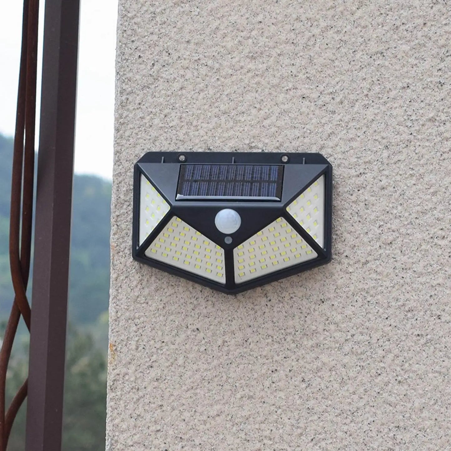 100 LED Outdoor Solar Lamp Outdoor Garden Decoration Solar LED Light Waterproof Sunlight Powered Spotlight with Motion Sensor
