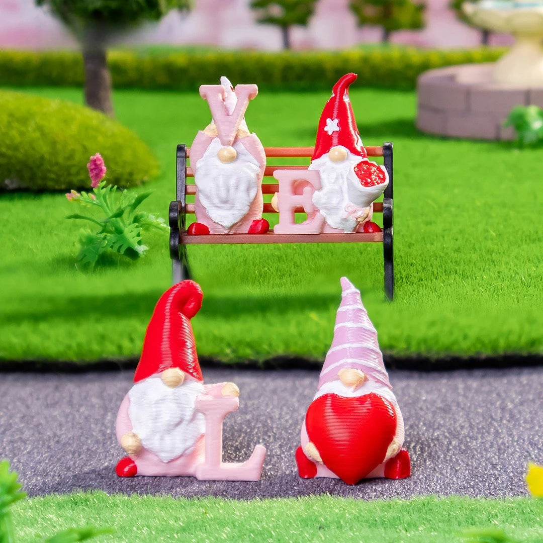 10/20/50pcs Mini Heart Love Dwarf Doll Figurine Miniature Gnome Garden Fairy Landscape Crafts Desktop Valentine's Day Ornament