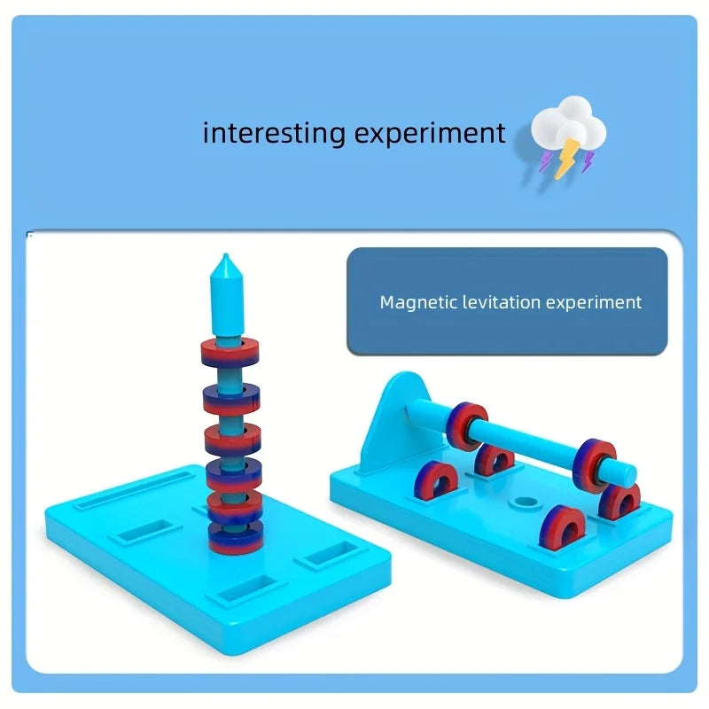Complete Physics Science Magnet Kit Set For Kids STEM Educational Experiments With Bar Ring Horseshoe U Shape Magnets Compass