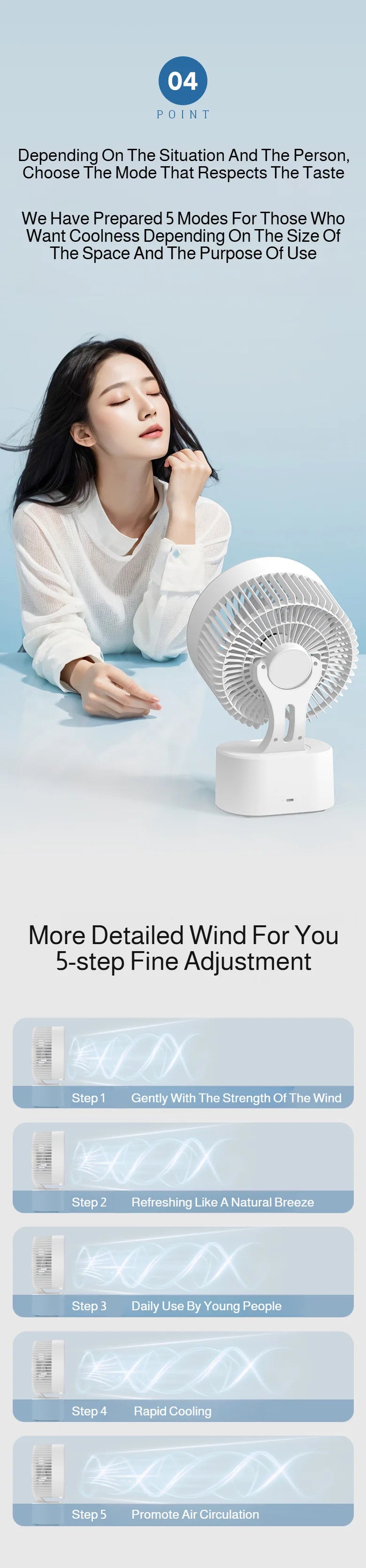Portable Wall-Hanging Fan With Remote Control Smart Voice Rechargeable USB Household Electric Folding Fan Nightlight Air Cooler