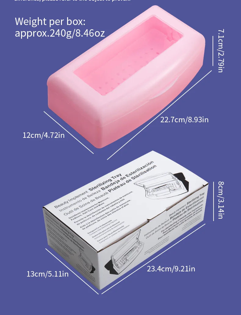 Manicure Tools Beauty Implement Sterilizing Tray Nail Tools Inside Disinfection Box Detachable Cleaning Nail Tools Storage Box