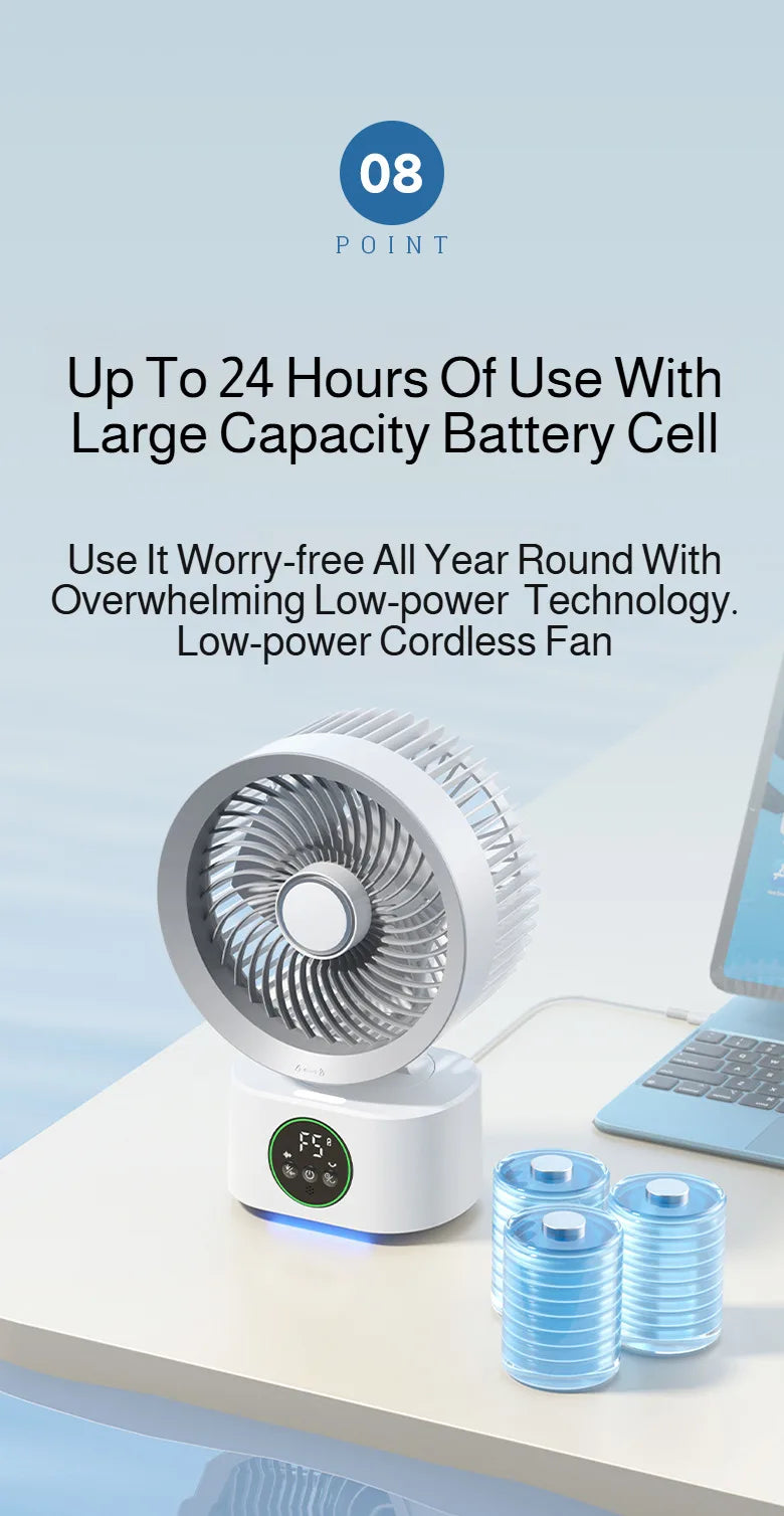 Portable Wall-Hanging Fan With Remote Control Smart Voice Rechargeable USB Household Electric Folding Fan Nightlight Air Cooler
