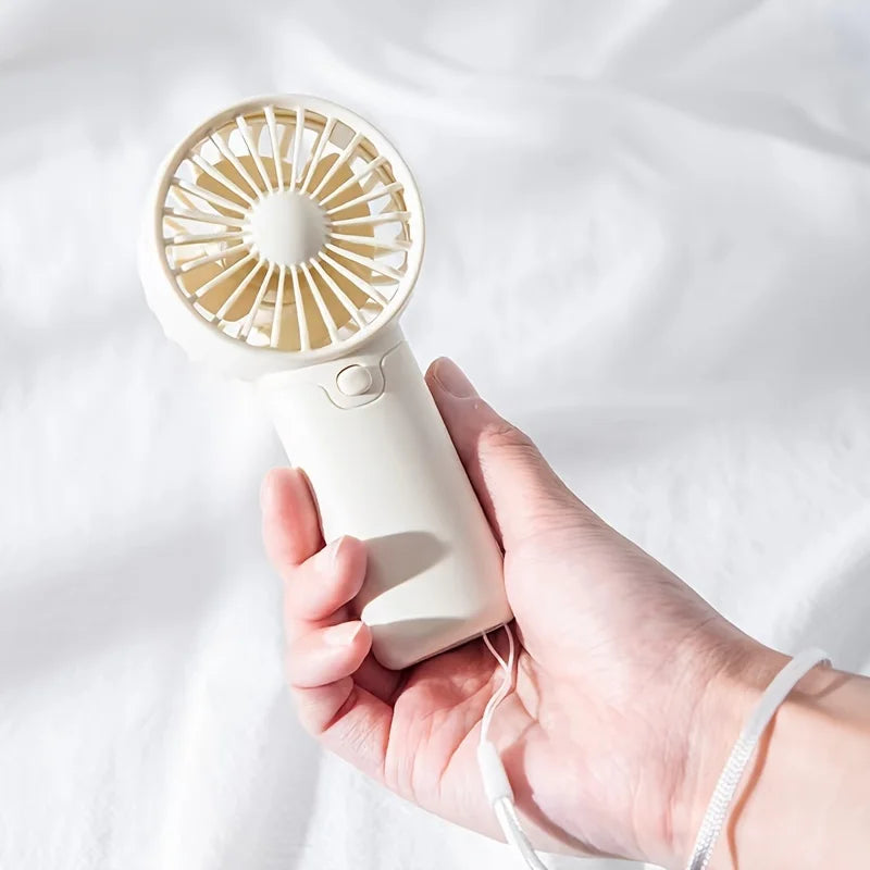 Mini Portable Fan Lightweight Handheld Fan AA Battery Operated Cooling Fan for Office Outdoor Travel Camping