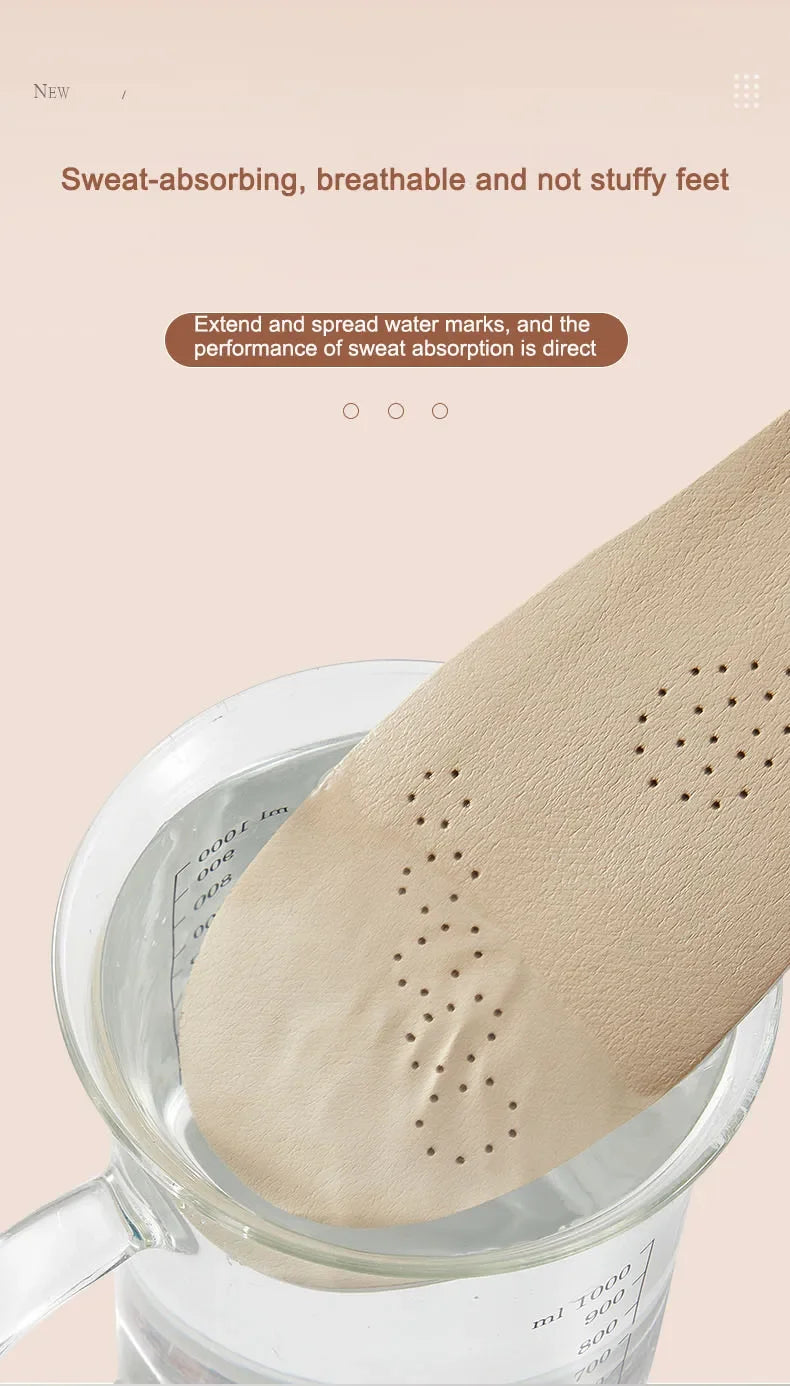 Leather Latex Sports Insole Cowhide Arch Support Shoe Pads Shock Absorbing Plantar Fasciitis Inserts for Shoes