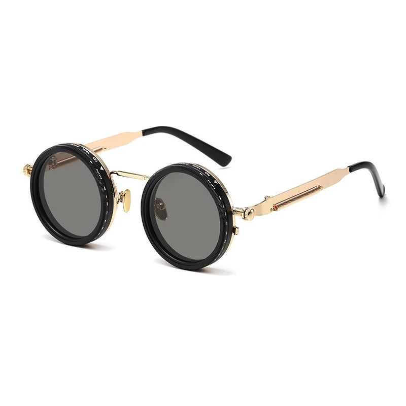 ND Dimming Glasses Polarized Sunglasses Men Women Round Retro Punk Driving Eyeglasses Outdoor Shades UV400 Adjustable Eyewear