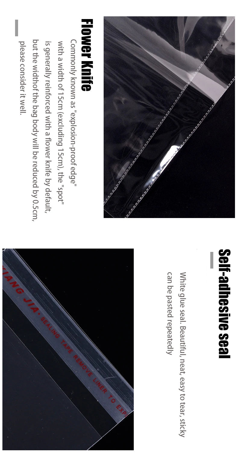 Plastic Clothing Packaging Bags Accessories Gifts Transparent Sealed Bags OPP Self-adhesive Bags Clothes Packaging Bags