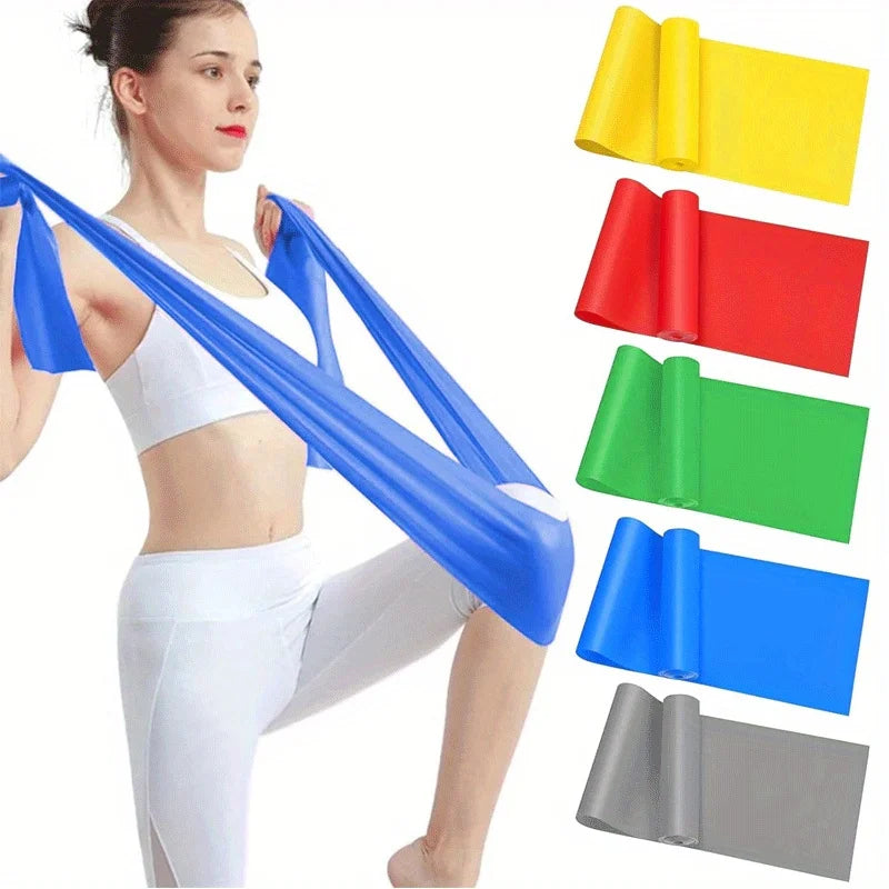 1/2/3/4/6pc Yoga Resistance Bands TPE Elastic Stretch Bands for Physical Therapy FitnessYoga Pilates Rehabilitation Stren