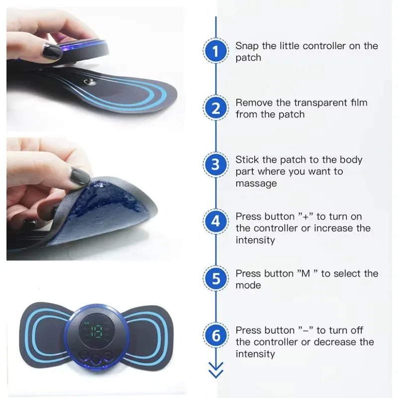 Intelligent Mini Electric Neck Massager Charging Portable Shoulder and Neck Neck Massage Patch with Multiple Adjustable Levels