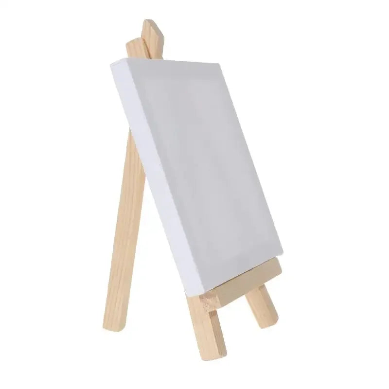 12pcs Artists 5 Inch Mini Easel +3 Inch X3 Inch Mini Canvas Set Painting Kids Craft DIY Drawing Small Table Easel for School