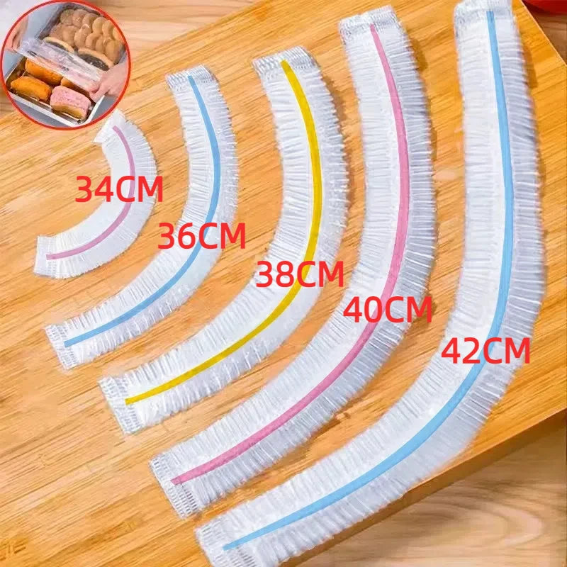 Colorful Disposable Food Cover Elastic Wrap Food Covers Fresh-keeping Lid Plate Kitchen Nylon Colorful Storage Bags