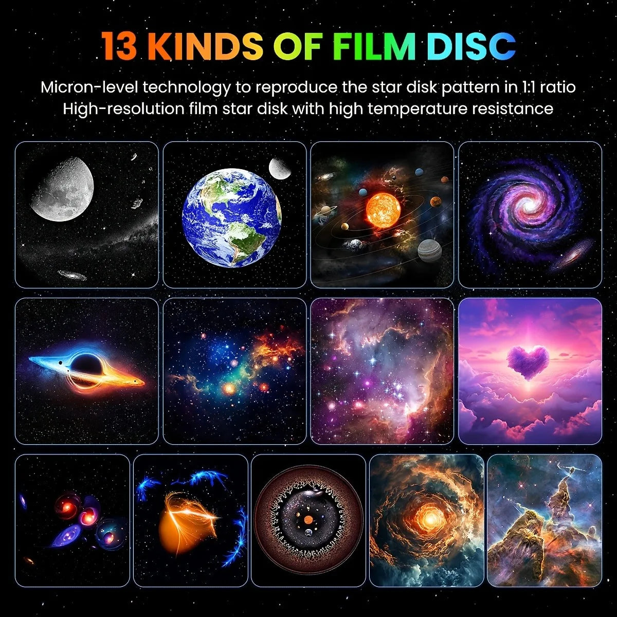 Pro Night Light Galaxy Projector Starry Sky Projector 360° Rotate Planetarium Lamp For Kids Bedroom Valentines Day Wedding Deco