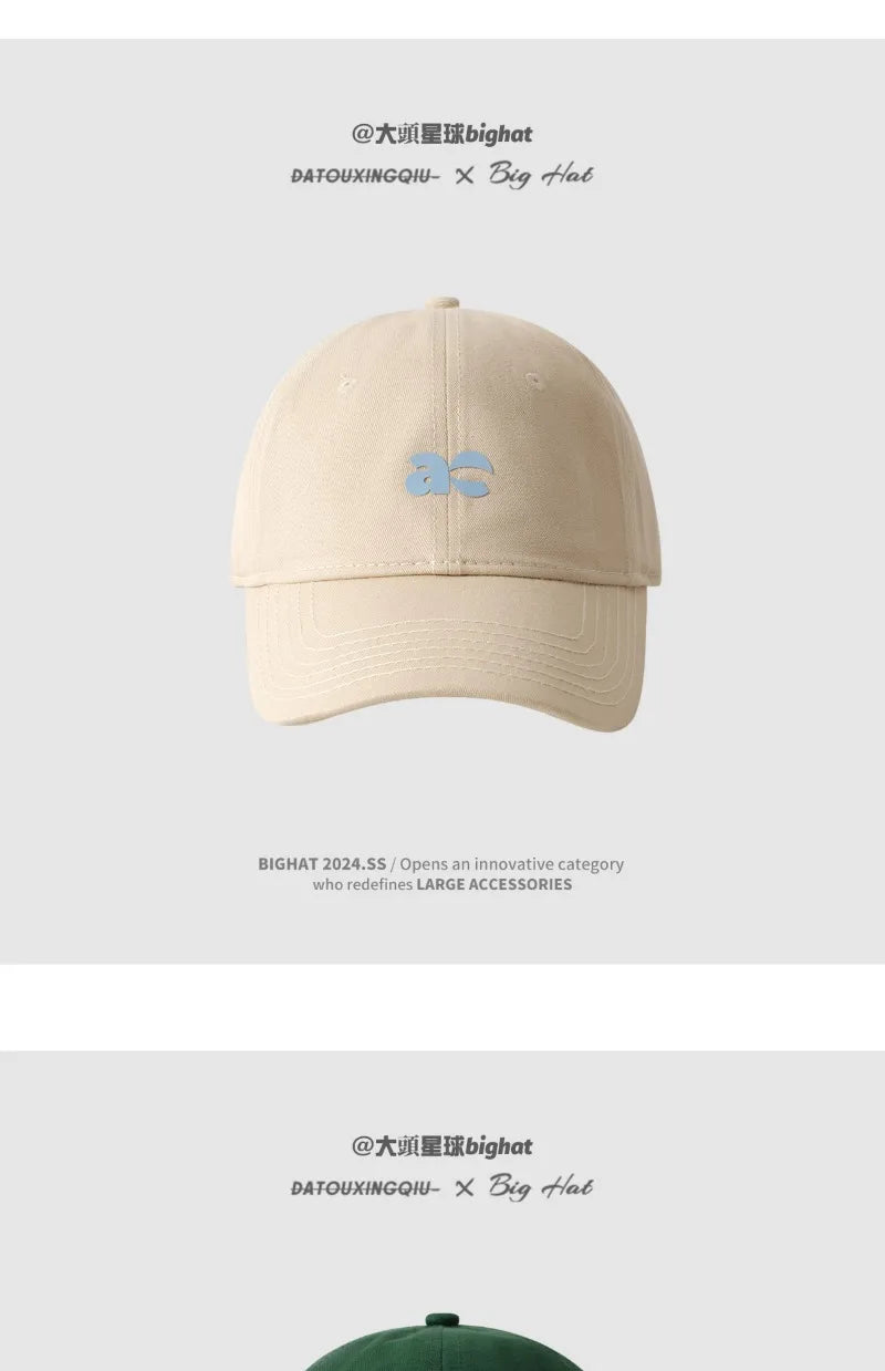 Plus Size Fashion Baseball Cap Deep Wide Brim Large Round Face Slimming Duckbill Hat Breathable Comfortable Chinese Bran
