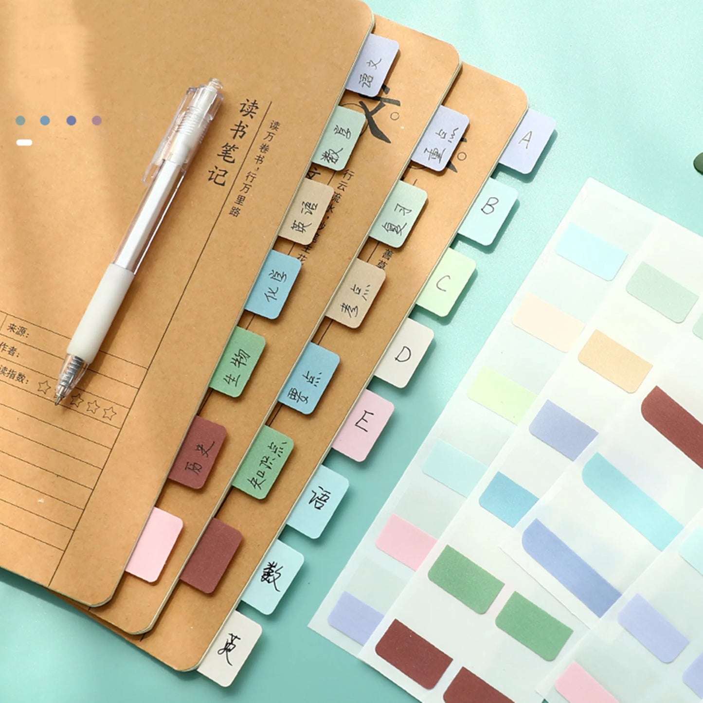 Writable and Removable Index TabsLabel StickersLoose-leaf NotebookBook ClassificatioSmall Strip MarkersnSticky Notes Tabs
