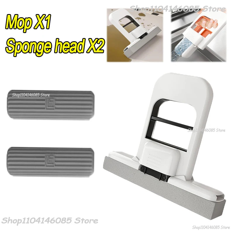 Mini Sponge Mop Hand-free Wash Mops Mini Portable Super Absorbent Mop for Desktop Floor Bathroom Kitchen Glass Car Cleaning