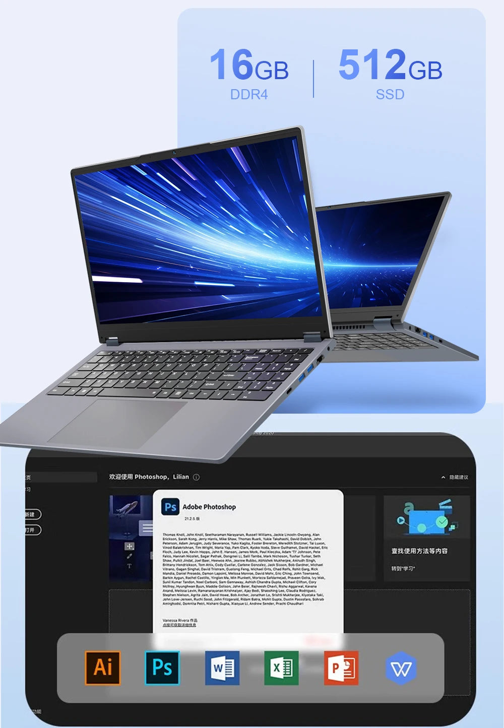 Ninkear YBOOK15 2 in 1 Laptop 360° flip 15.6' FHD IPS Touch Screen Tablet AMD Ryzen™ 3 3200U 16G DDR4+512GB SSD Windows 11 Pro