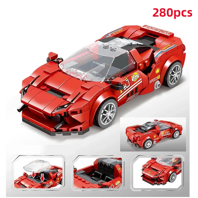 City Technical Vehicle Speed  Racing Car Building Blocks Courses Rennen гонки Carreras Moc DIY Model Brick Toys