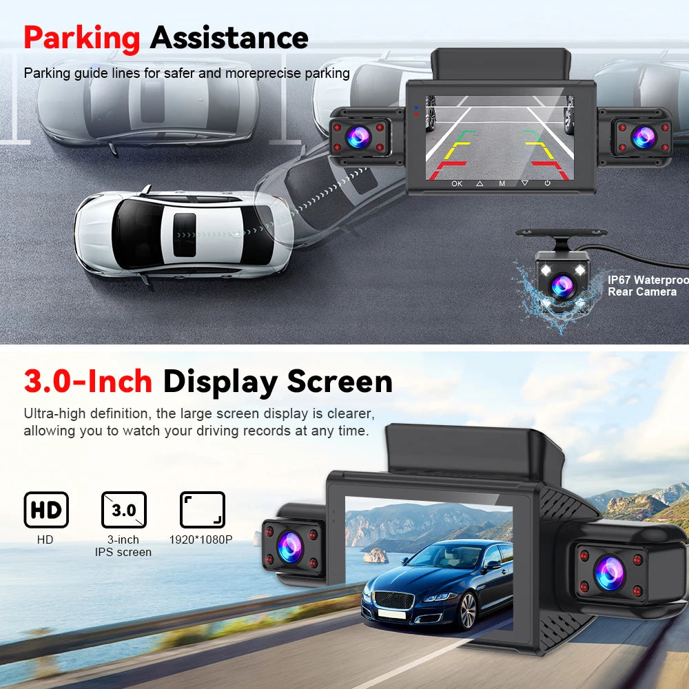  Dashcam for cars 4 Channel Black Box WiFi Driving Camera FHD 1080P Night Vision Loop Recording 24H Parking Mode car accessorie