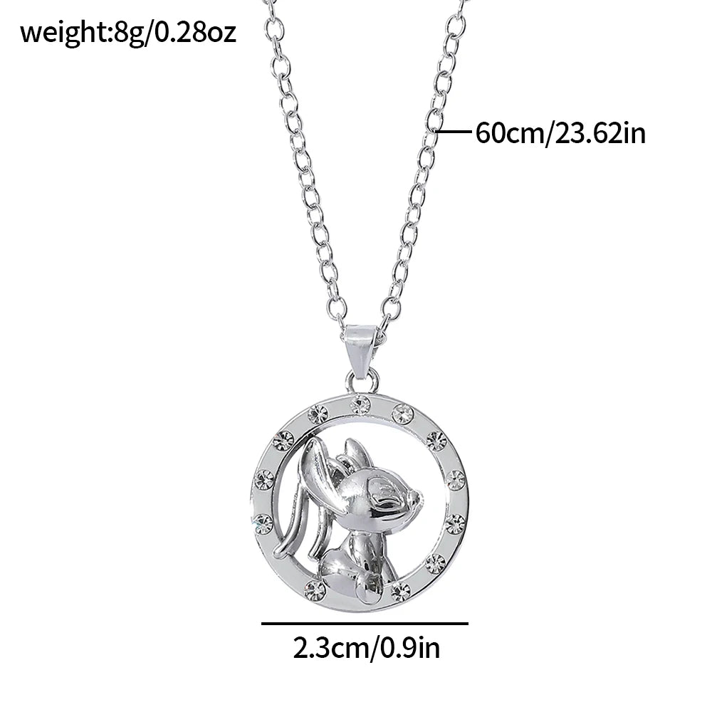 Antique Silver Stitch Angel Pendant Necklace Fashion Jewelry Shining CZ Stones for Anniversary Party Valentine's Day Gift