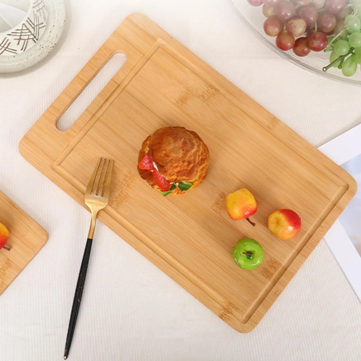 Wooden Cutting Board Bamboo Food Cutting Table Kitchen Serving Board Thickened Chopping Panel for Meat Fruit Vegetables Bread