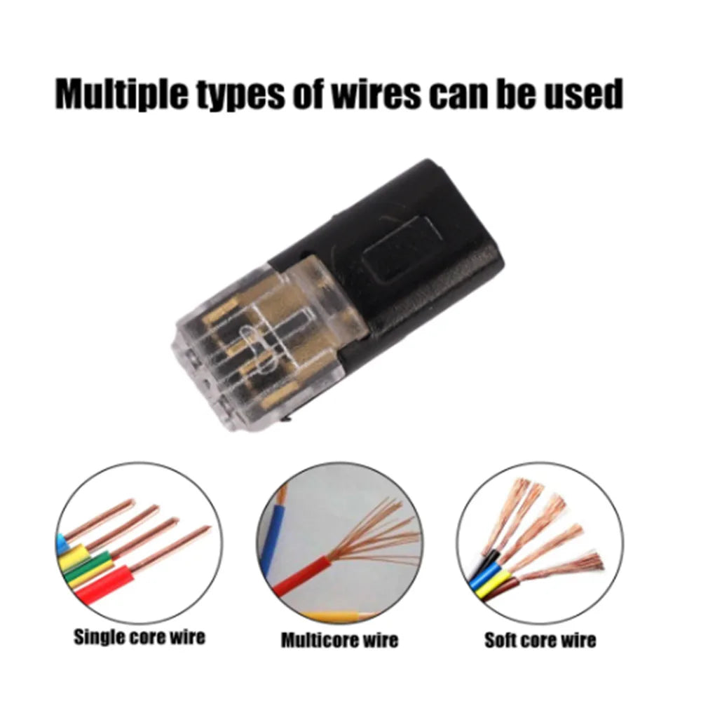 20/30/50/100PCS Double Wire Plug-in Waterproof Quick Connectors with Locking Buckle 2 Way Car Wire Terminal Block Cable Clamps