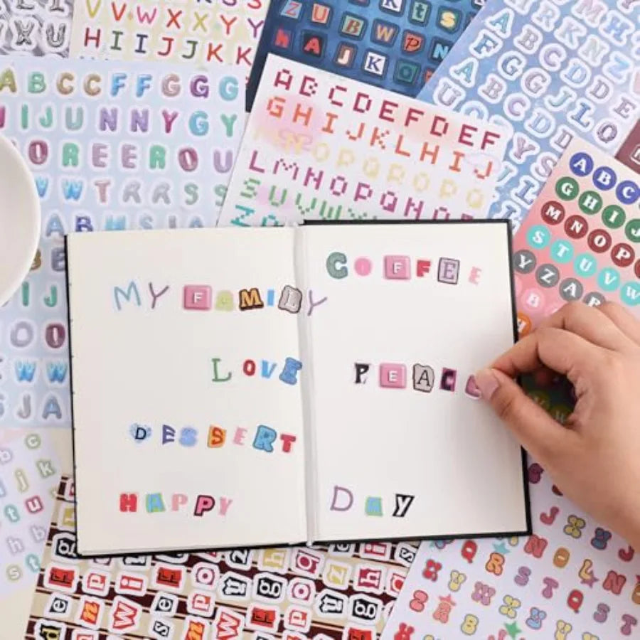 2000+ Pcs Alphabet Sticker for Journaling Fun Colorful Craft Letter Stickers for Junk Journal Scrapbooking Supplies Ideal DIY D