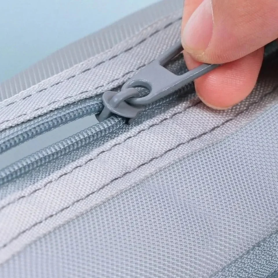 Double Layer Mesh Pen Bag Large Capacity Transparent Stationery Storage Bag Multifunctional Zipper Exam Supplies Organizer