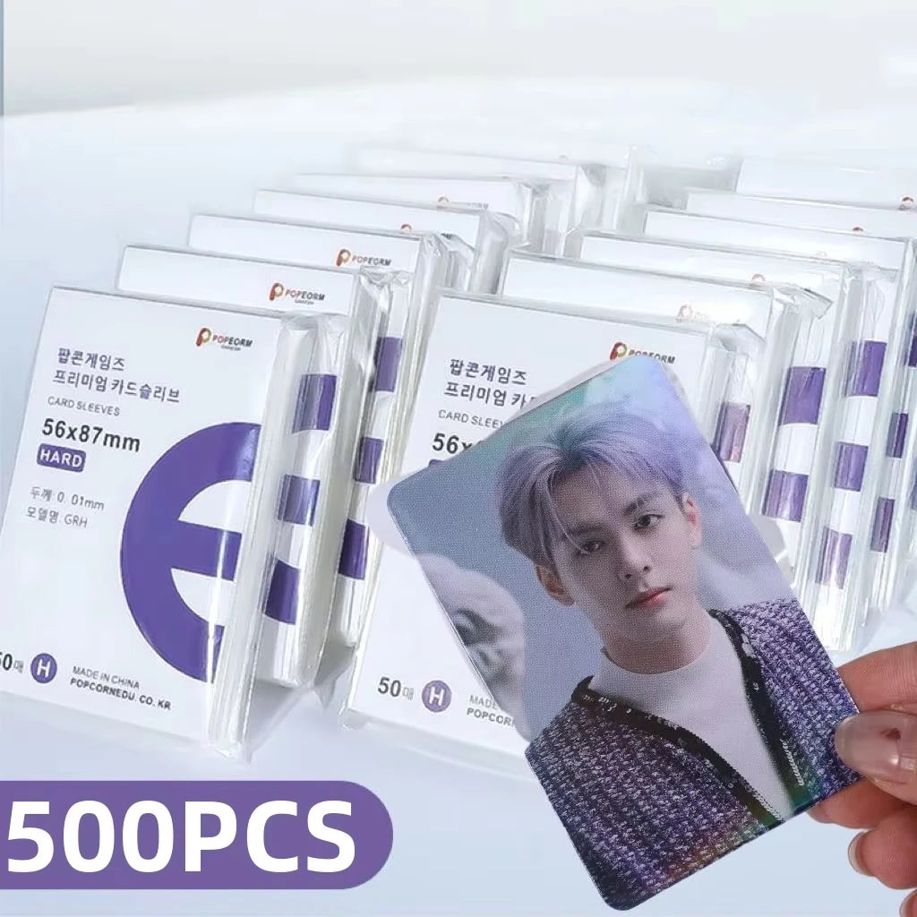 1-500Pcs Premium HD Transparent Kpop Idol Card Protective Sleeve Album Photo Waterproof Protector Game Card Holder 56x87mm