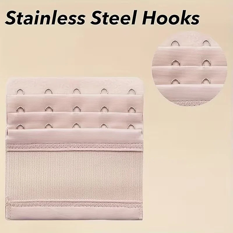 5pcs Ultra-Soft Bra Extenders - 5-Hook Adjustable for Maximum Comfort, Ideal for Plus Size, Maternity & Sensitive Skin