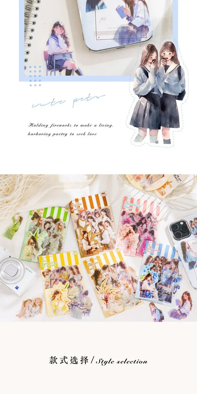 30pcs/pack Cute Cartoon Stickers DIY Scrapbooking Collage Junk Journal Creative Stationery Craft  Stickers