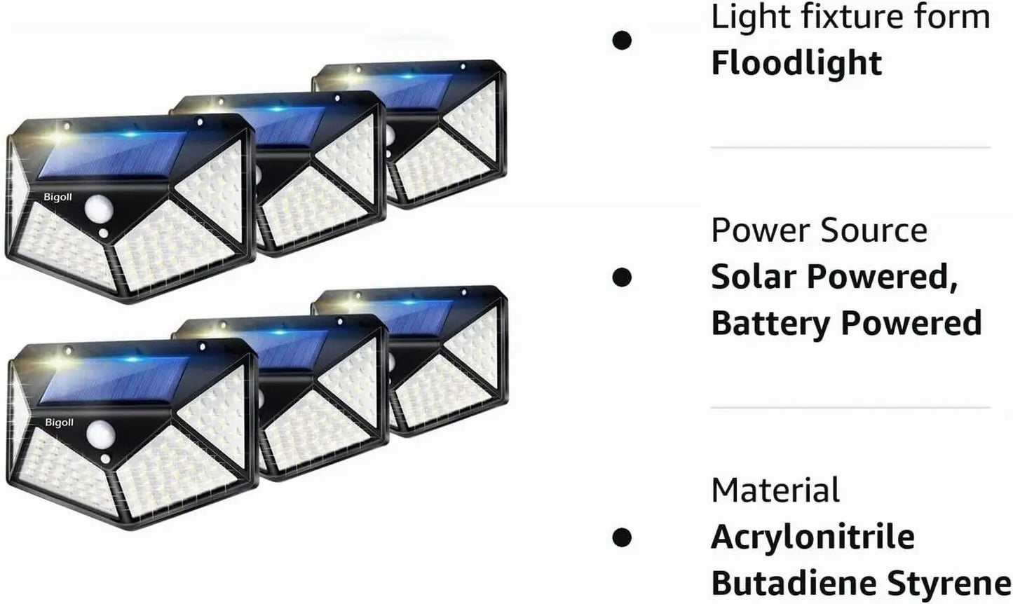 100 LED Outdoor Solar Lamp Outdoor Garden Decoration Solar LED Light Waterproof Sunlight Powered Spotlight with Motion Sensor