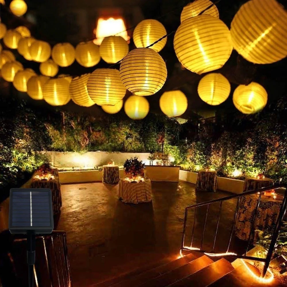10/20LED Outdoor Solar Lantern Light String IP65 Waterproof Lights for Camping Gazebo Porch Backyard Evening Party Mood Lighting