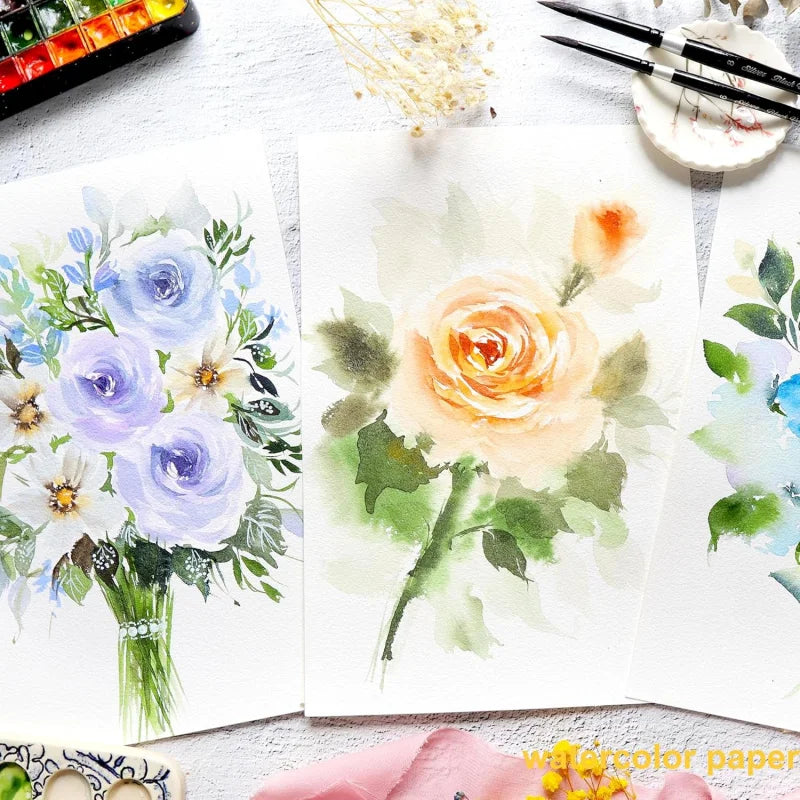 16 Sheets A4 Spiral-bound Watercolor Pad, 300gsm Rough Texture Acid-Free Paper for Artists & Hobbyists