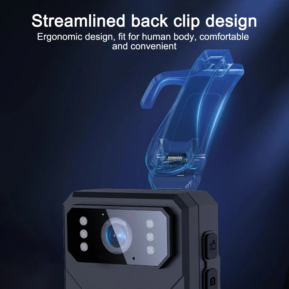 1080P 4K Camera Outdoor Law Enforcement Recorder Mini Camera With High-Definition Screen, High-Definition Black Bodycam