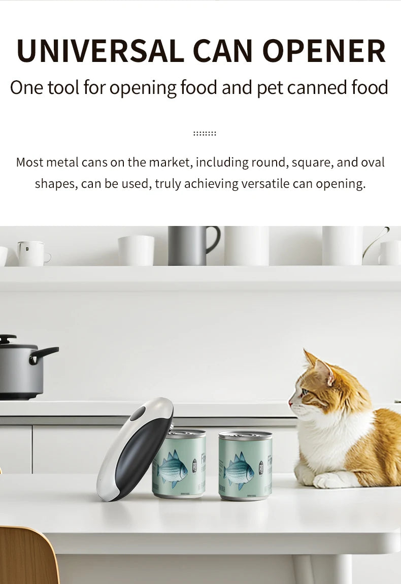 Compact Automatic Electric Can Opener One Touch Portable Kitchen Tool for Jar & Bottle Easy Storage Can Opener Rechargeable