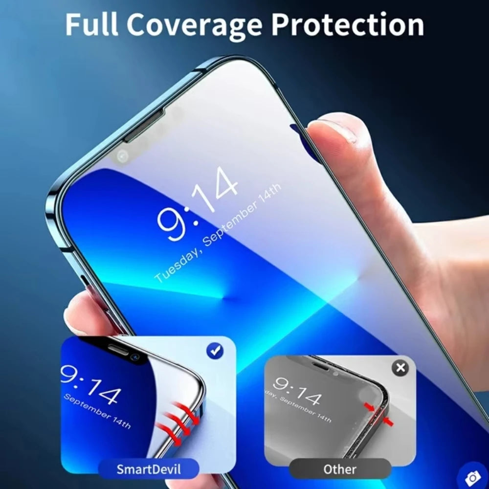 NNBILI 4Pcs Tempered Glass For IPhone 16 15 14 13 12 11 Pro Max Screen Protector For IPhone 12 13 Mini 16E High Definition Glass