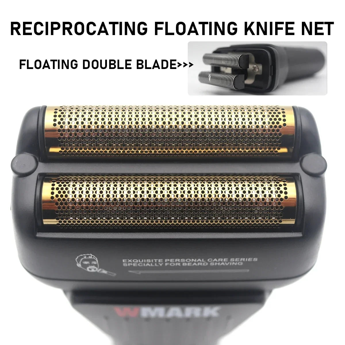 WMARK NG-7982 Men's Shaving Machine 9000RPM Double Foil LED Display Oil Head Professional Shaver Hair Clipper Beard Trimmer