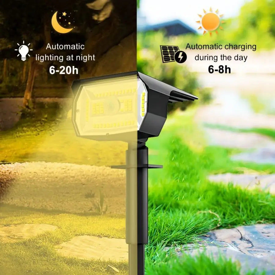 Outdoor 72/68 LED Solar Landscape Spotlights IP65 Waterproof Solar Light with 3 Modes Solar Garden Lighting for Outside Yard