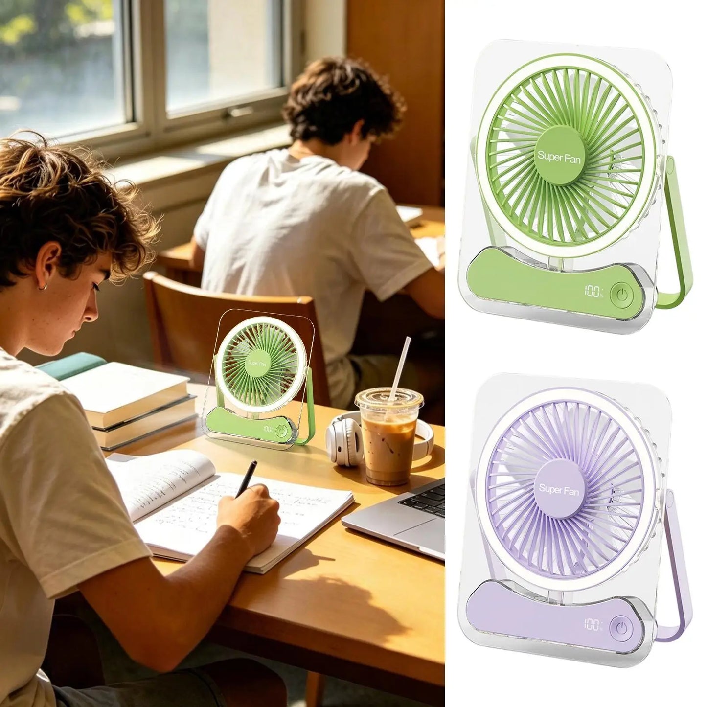 Travel Fan For Sleeping Foldable Adjustable Long Lasting Device Portable Fan USB Rechargeable For Home Office Bedroom Travel