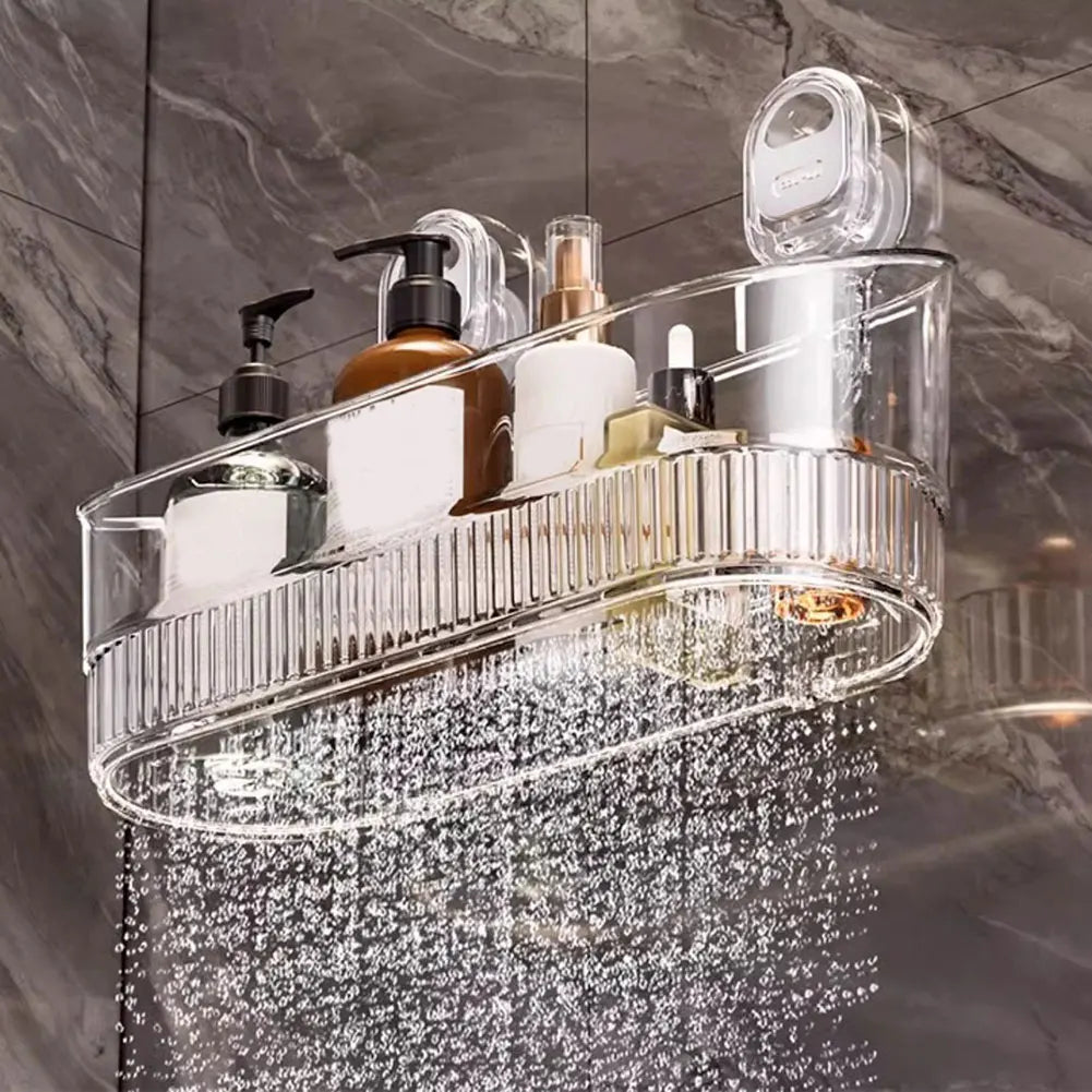 Hanging Shower Shelf Suction Storage Box Large Capacity & Strong Load-Bearing Removable Shower Basket Suction Cup for Bathroom