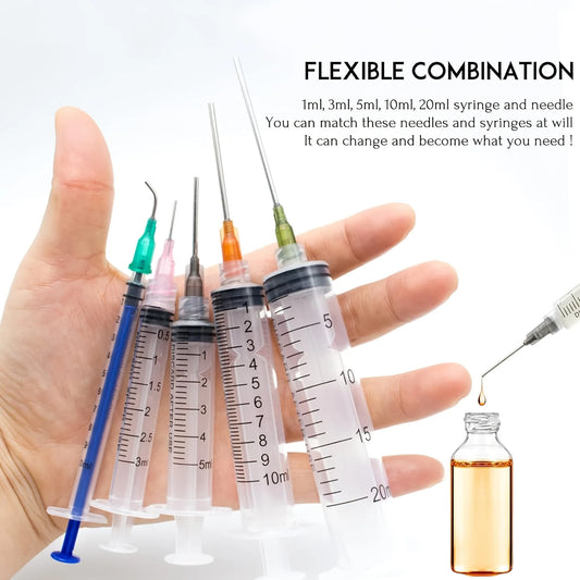 Glue Applicator Syringe with Blunt Tip Needle and Cap, for Liquid, Glue, Ink, Perfume, Lip Gloss Making