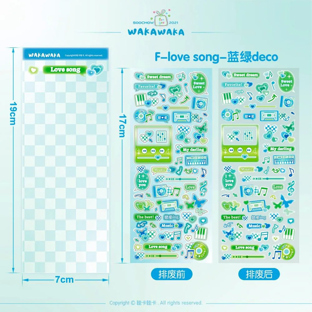 SCRAPBOOK Music Decorative STICKER Korean DIY Phone Luggage Motorcycle Laptop Flakes Idol Card Deco Sticker