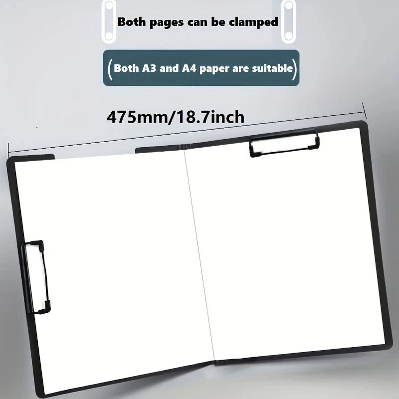 A4 File Folder & Clipboard Set, 3-in-1 Document Organizer with Cover for Business, School & Office Supplies