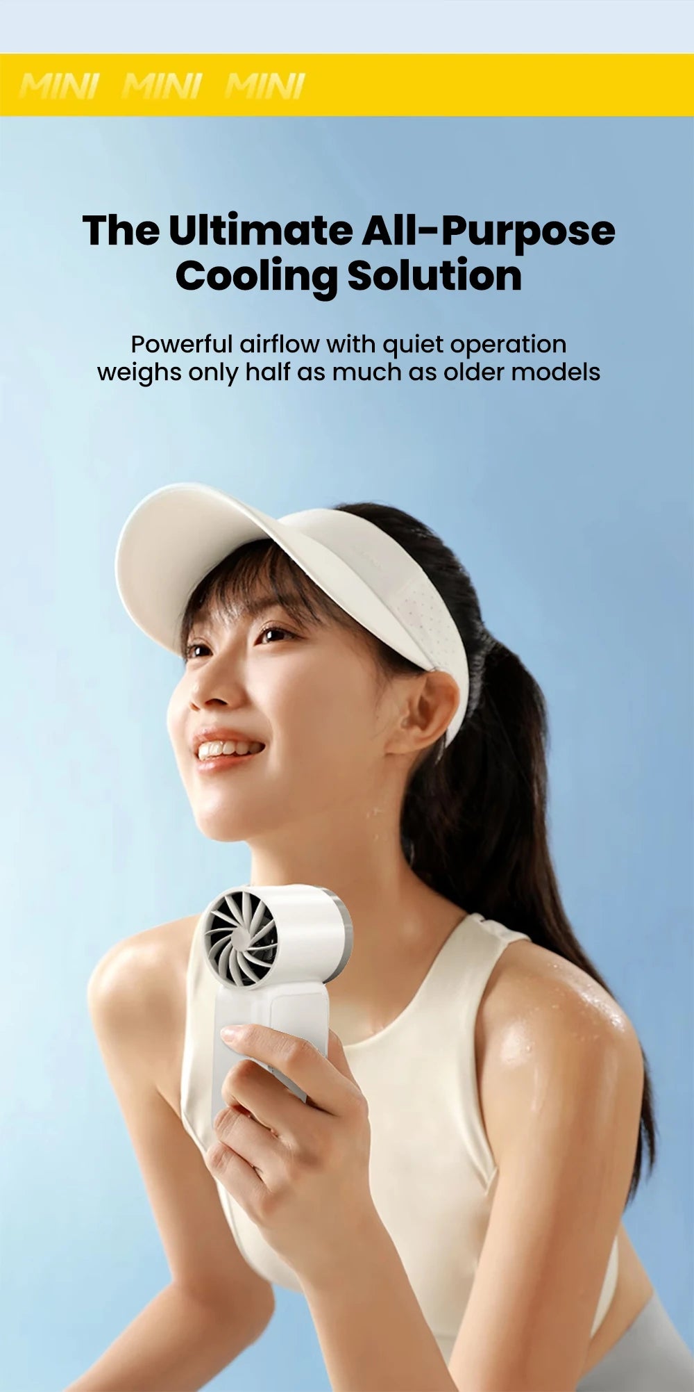 Portable Handheld Mini Fan 5 Speed Adjust Type c Rechargeable Fan Digital Display Desktop Fan Outdoor